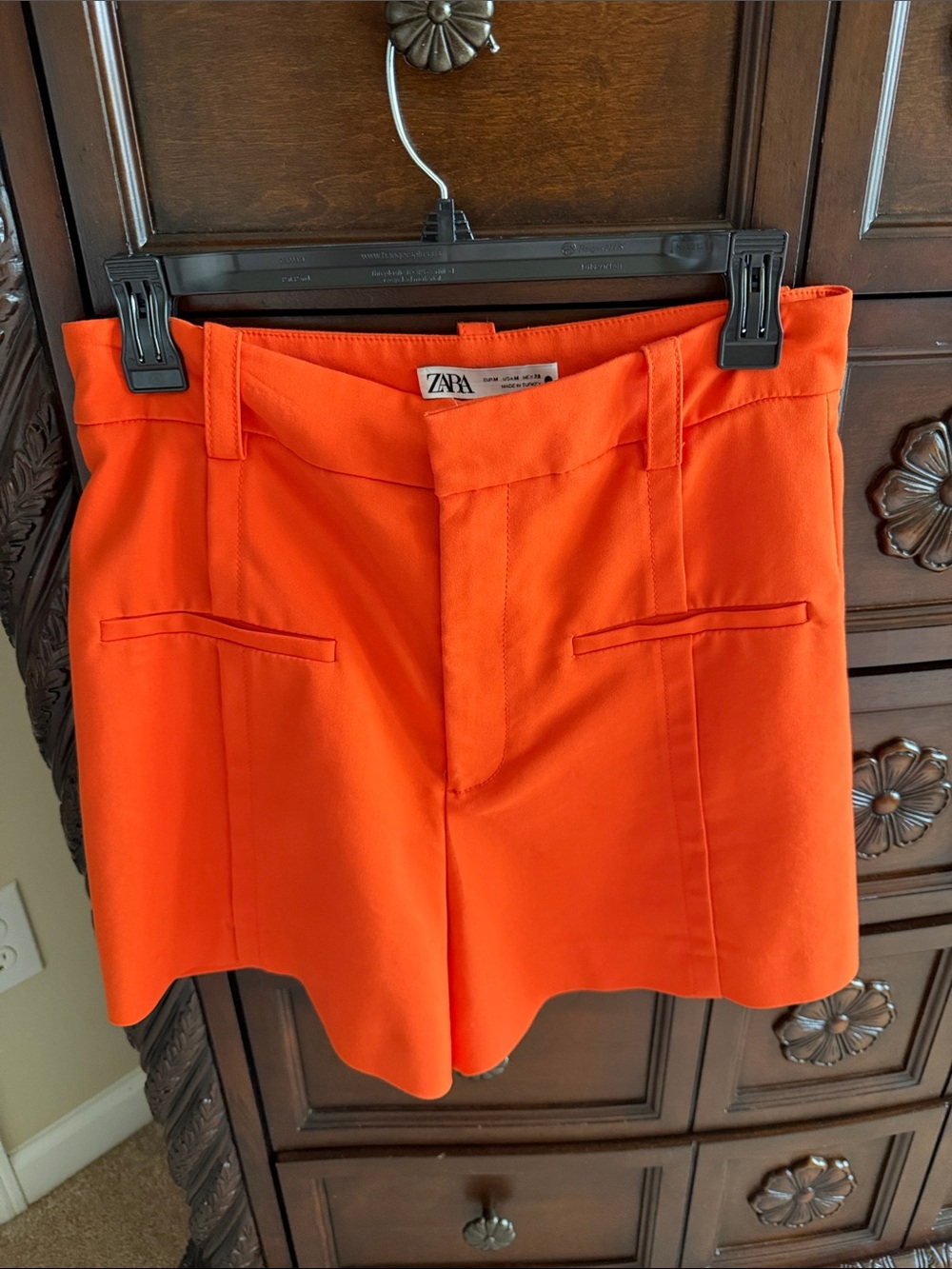 ZARA Bright Orange Tailored Bermuda Shorts